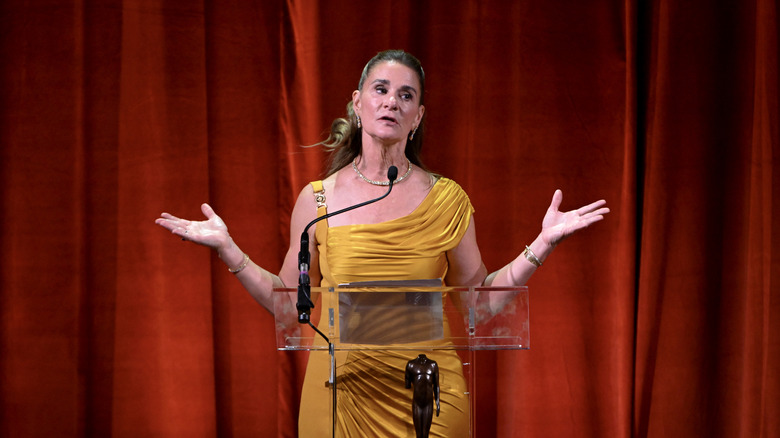 Melinda Gates giving a speech