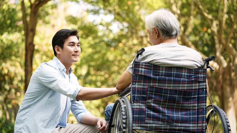 A father talks to his dad with Alzheimer's