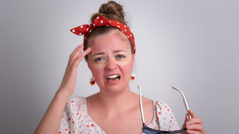 woman with sunburn