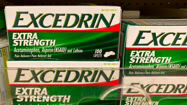 Several boxes of Excedrin in the store