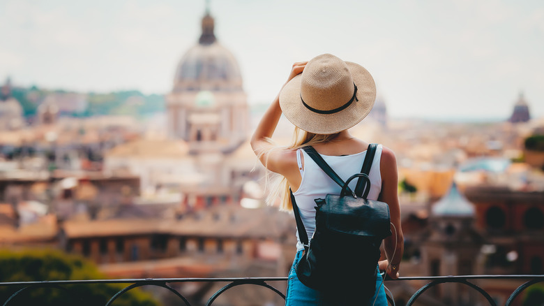 tourist outside in Rome