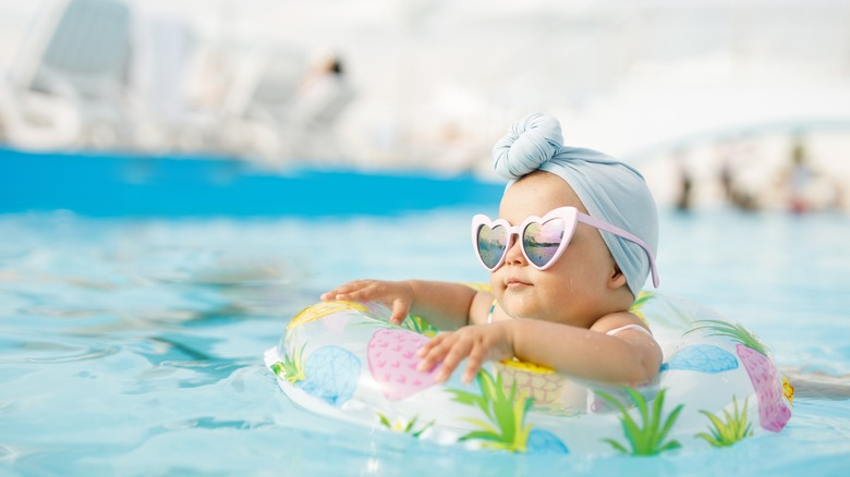 Baby in swimming pool