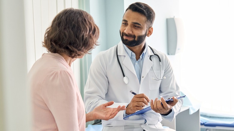 woman talking with her doctor