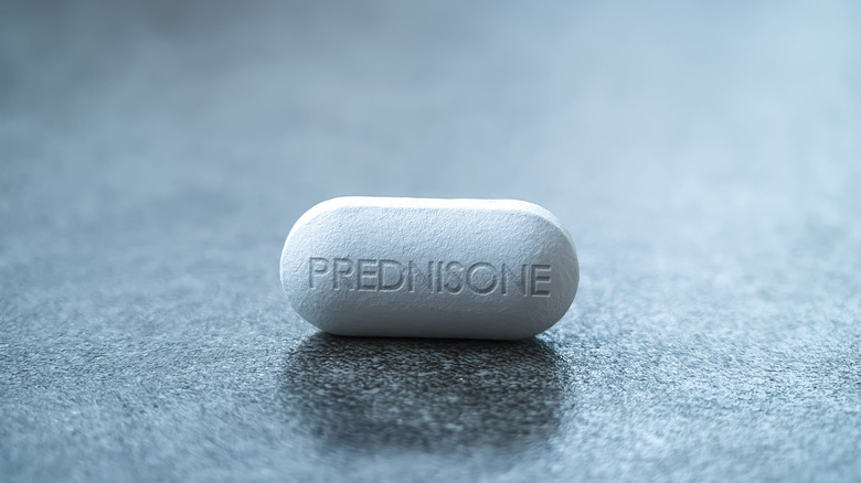 prednisone tablet on table