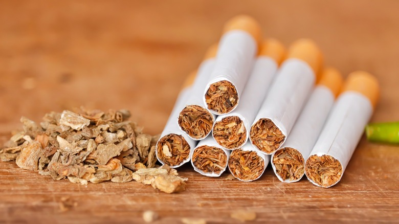 pile of cigarettes