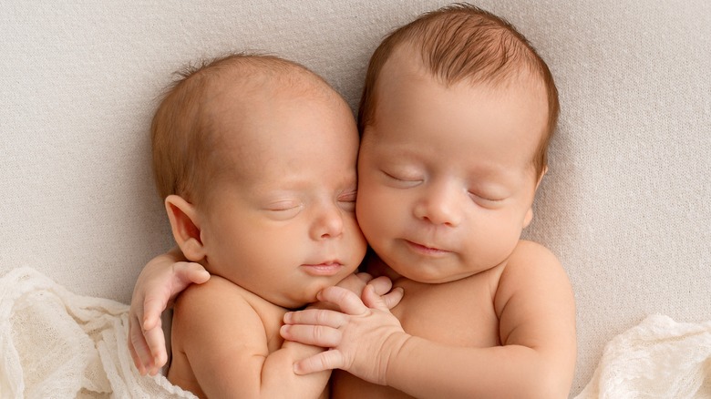 newborn twins sleeping