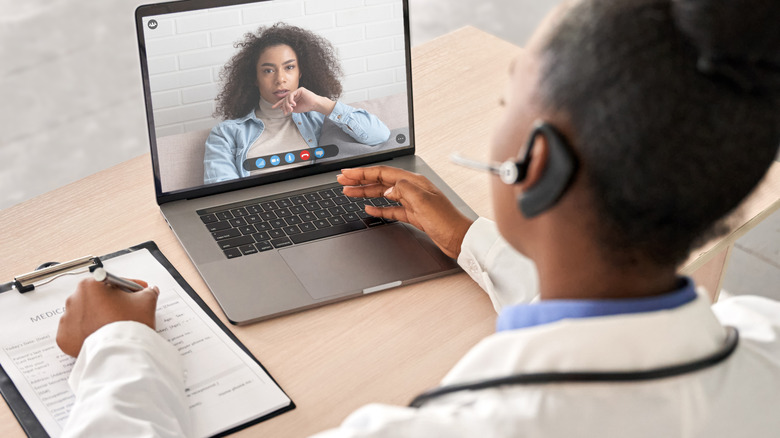doctor and patient video chatting
