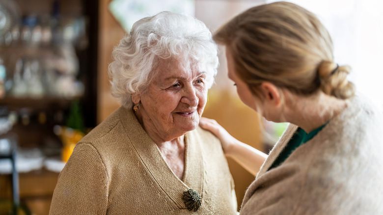 Older female with Alzheimer's