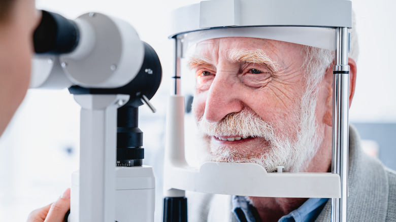 man getting an eye test