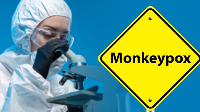 scientist studying the monkeypox virus 