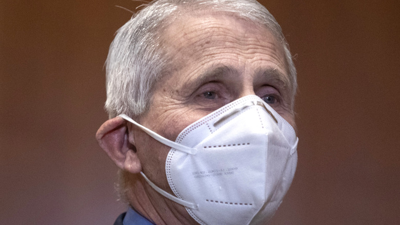 Dr. Anthony Fauci wearing a face mask