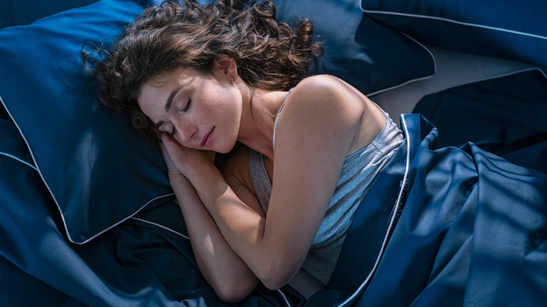 A woman sleeping soundly