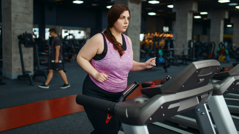 woman on treadmill