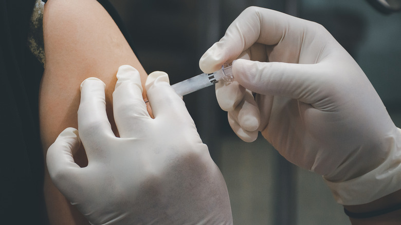 Women getting a shot
