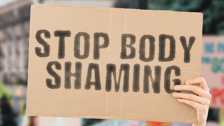 Sign reading Stop Body Shaming