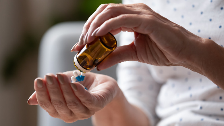Patient taking pills