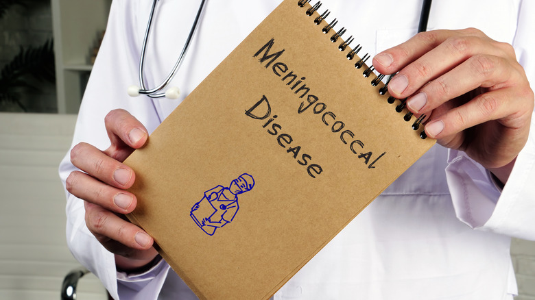 meningococcal disease words on notebook