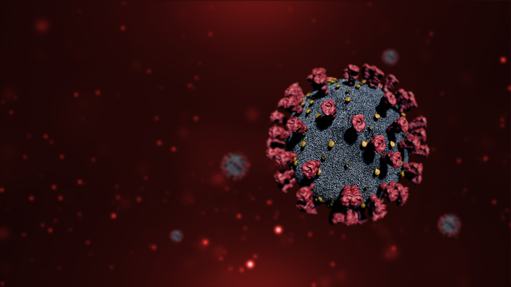 closeup of a coronavirus molecule