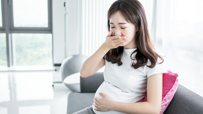 Pregnant woman suffering nausea