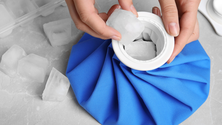 ice pack and ice cubes