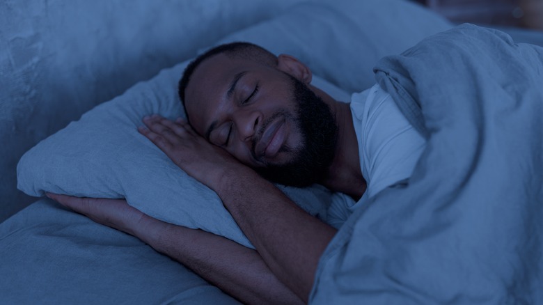 bearded man sleeping peacefully