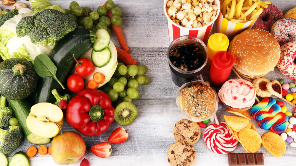 healthy food versus unhealthy food 