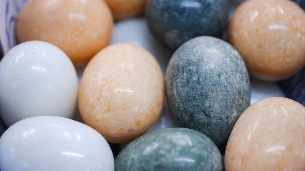 A group of stone eggs