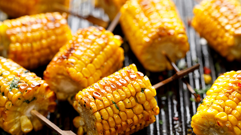 Barbequed corn skewers