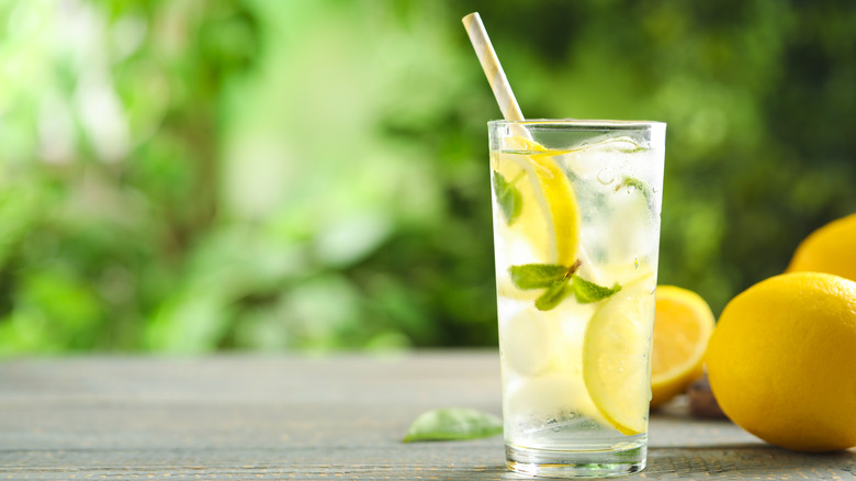 Glass of lemon water