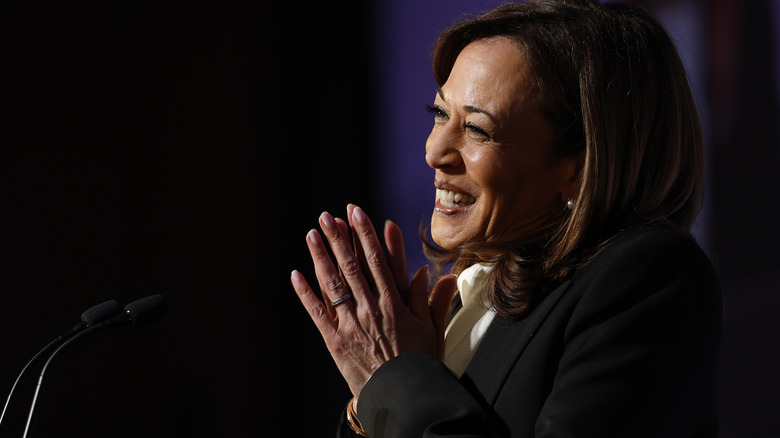 Former Vice President Kamala Harris in April 2025