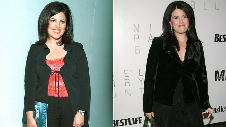 Side-by-side photos showing Monica Lewinsky during and after her Jenny Craig endorsement