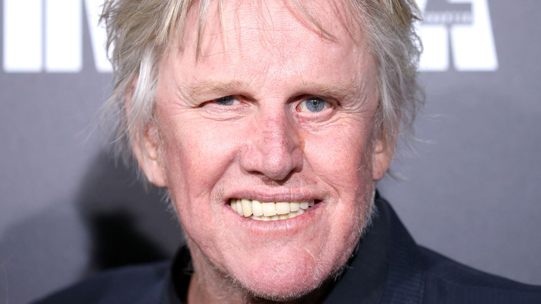 Gary Busey smiling for the camera at a publicity event