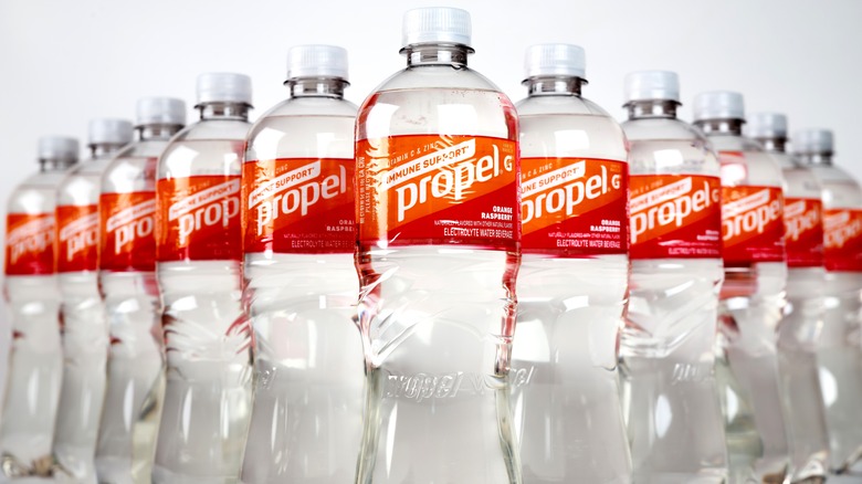 Row of Propel water bottles