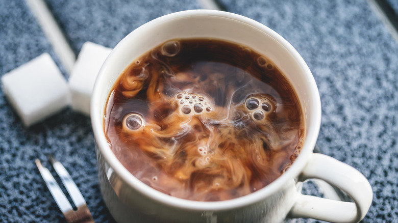 coffee with cream and sugar