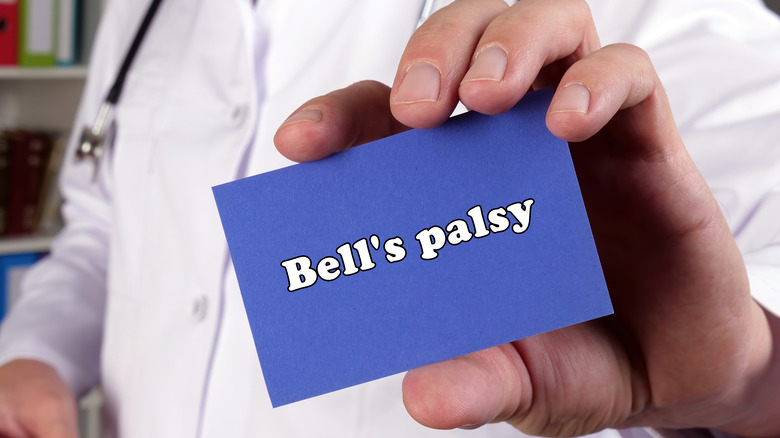 Doctor with Bell's palsy signage