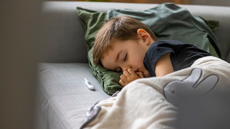 child lying in bed