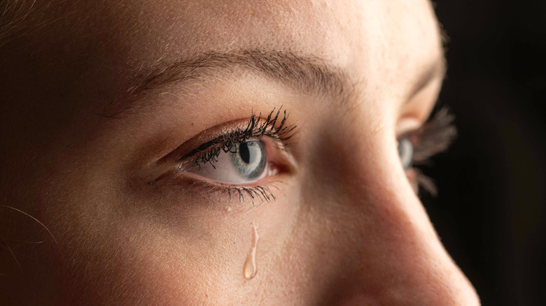 woman crying tears