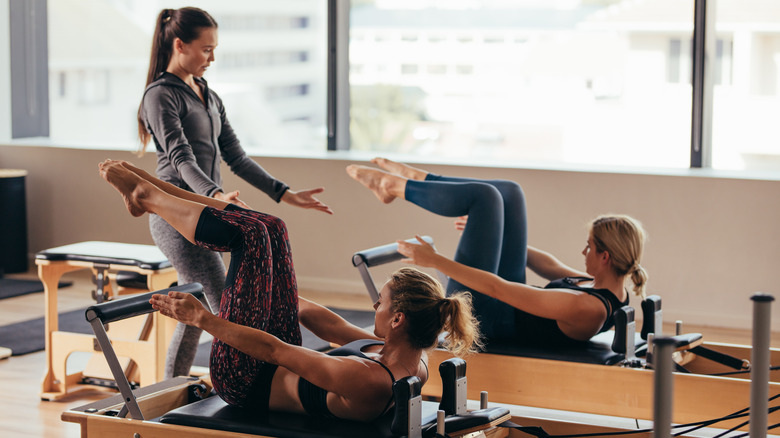 people doing pilates