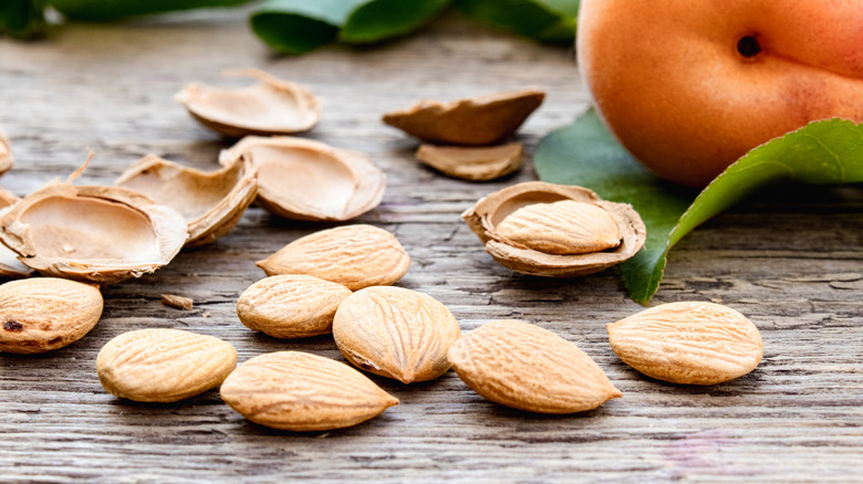 Peach pits and seeds