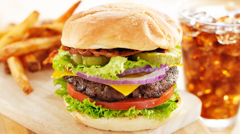 burger coke and fries