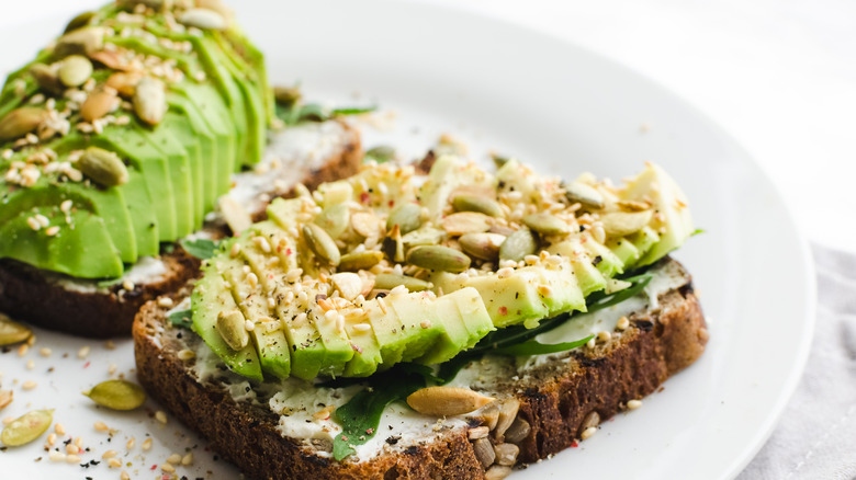 Avocado toast on a dish