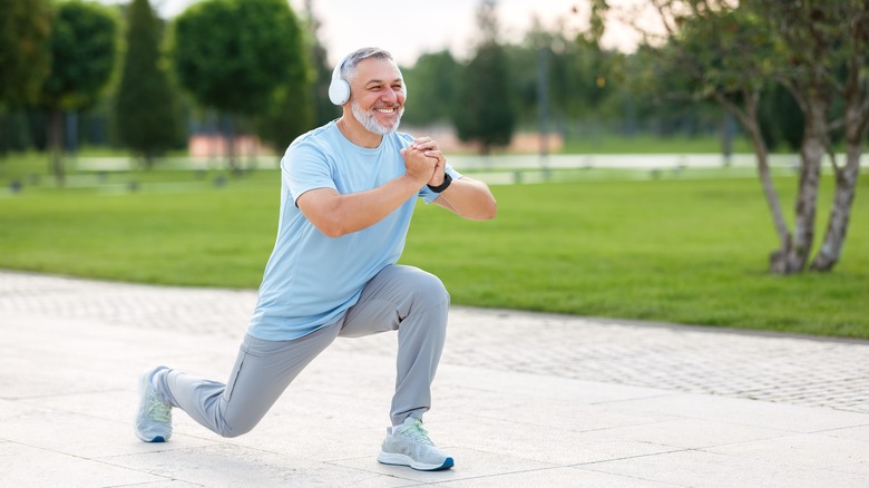 Man exercising outside