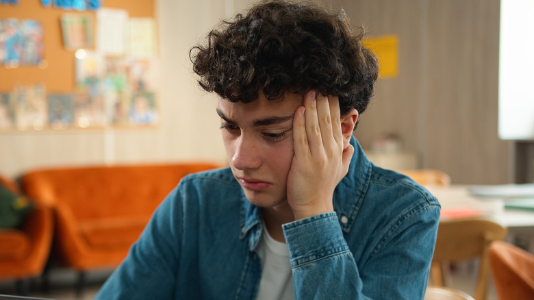 College student looking sad and depressed