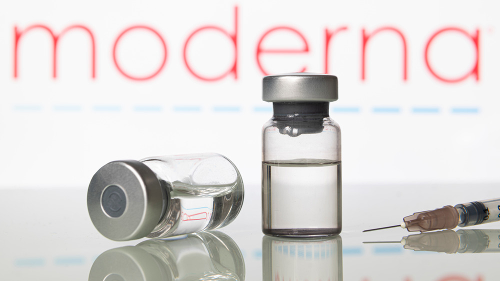 Moderna's vaccine shown in vial and syringe
