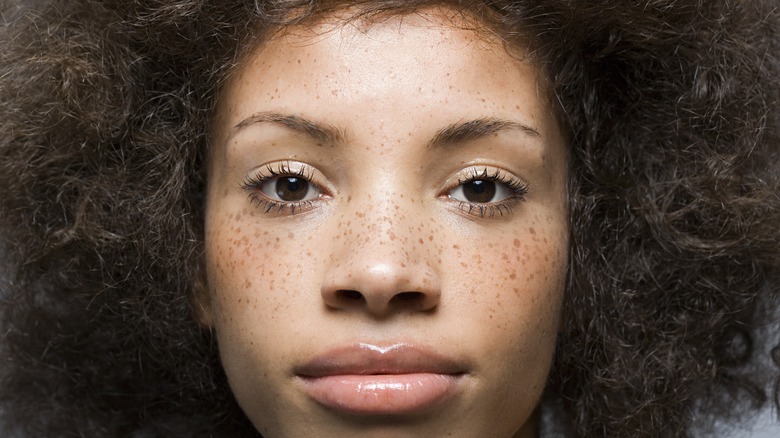 Woman with freckles