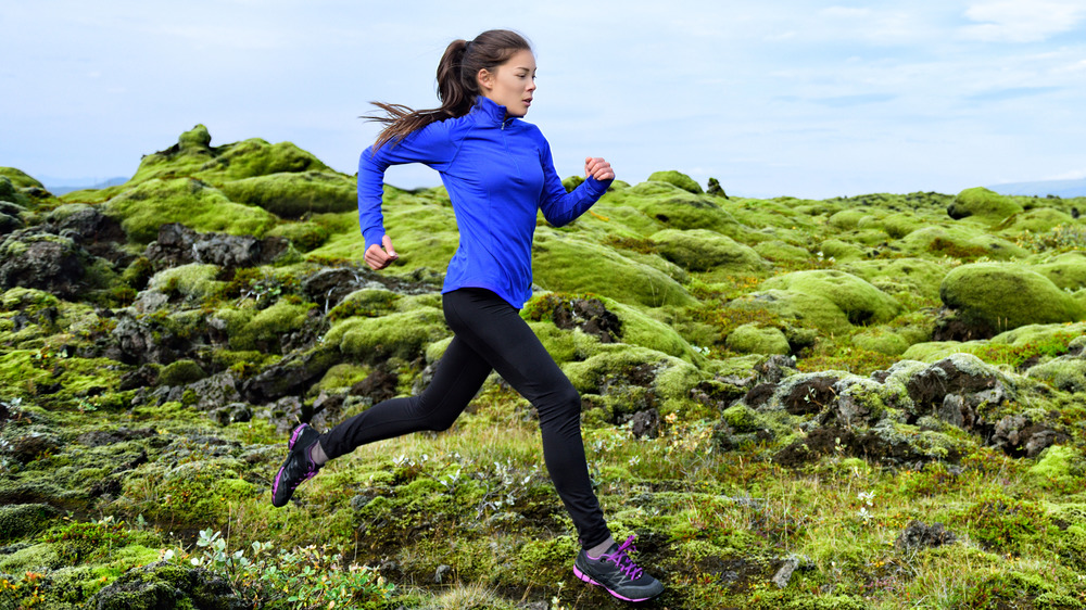 woman running outside