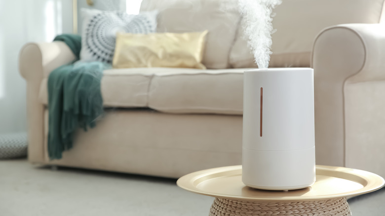 Humidifier on table in home