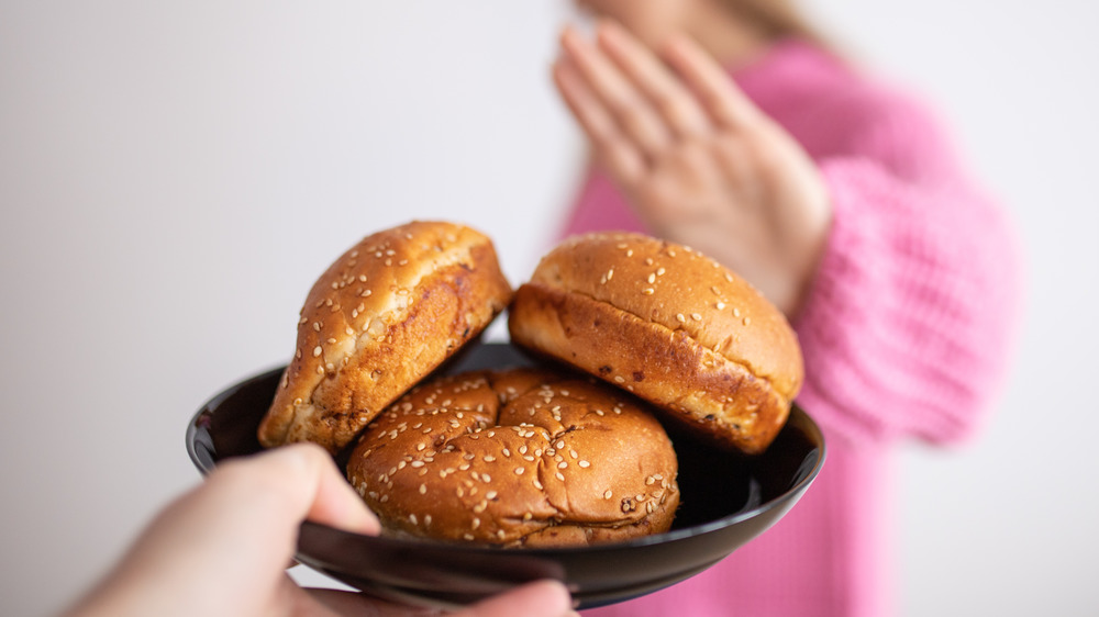 Woman refusing carbs