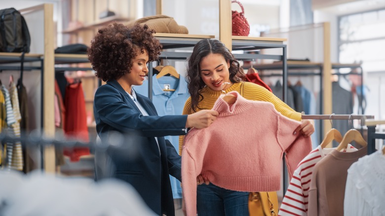 woman clothes shopping