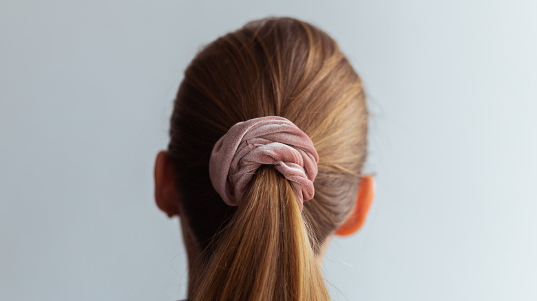 Woman's ponytail close up